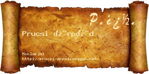 Prucsi Árpád névjegykártya