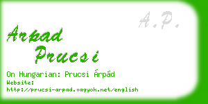 arpad prucsi business card